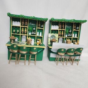 2 IRISH 3D MINI BARS AND SIX BAR STOOLS 11" INCHES TALL & 9"INCHES WIDE